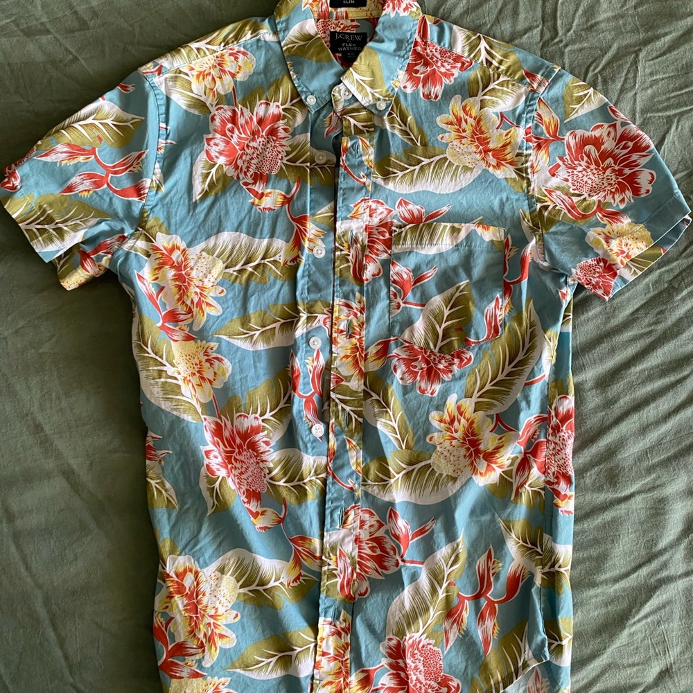 Mens J.Crew Flex short sleeve button up